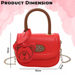 Trendy Crossbody Sling Backpack for Kids (Bright Red)