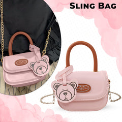 Trendy Crossbody Sling Backpack for Kids (Pink)