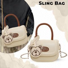 Trendy Crossbody Sling Backpack for Kids (off White)