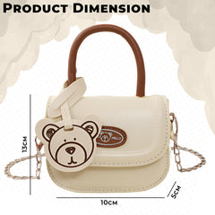 Trendy Crossbody Sling Backpack for Kids (off White)