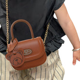 Trendy Crossbody Sling Backpack for Kids (Brown)