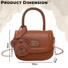 Trendy Crossbody Sling Backpack for Kids (Brown)