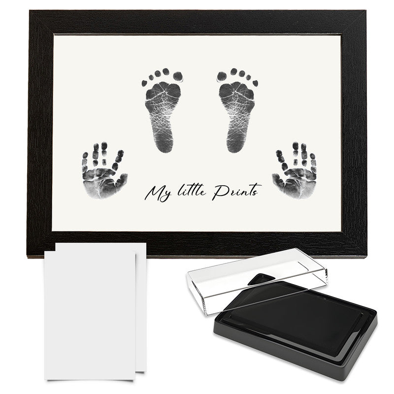 Compact Baby Photo Frame for Wall Skin Protective Inkpad for Home (Black Texture-10 Inches-20.3*25.4Cm)