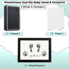 Compact Baby Photo Frame for Wall Skin Protective Inkpad for Home (Black Texture-10 Inches-20.3*25.4Cm)