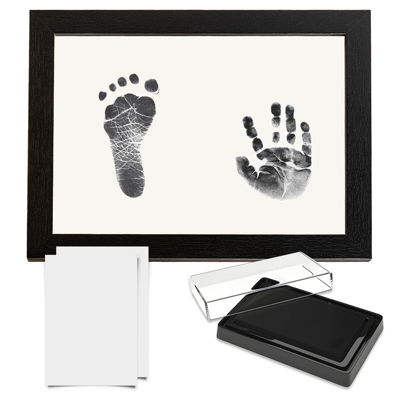 Compact Baby Photo Frame for Wall Skin Protective Inkpad for Home (Black Texture-8 Inches-15.2*20.3Cm)