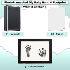Compact Baby Photo Frame for Wall Skin Protective Inkpad for Home (Black Texture-8 Inches-15.2*20.3Cm)