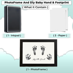 Compact Baby Photo Frame for Wall Skin Protective Inkpad for Home (Black Texture-A4-21*29.7Cm)