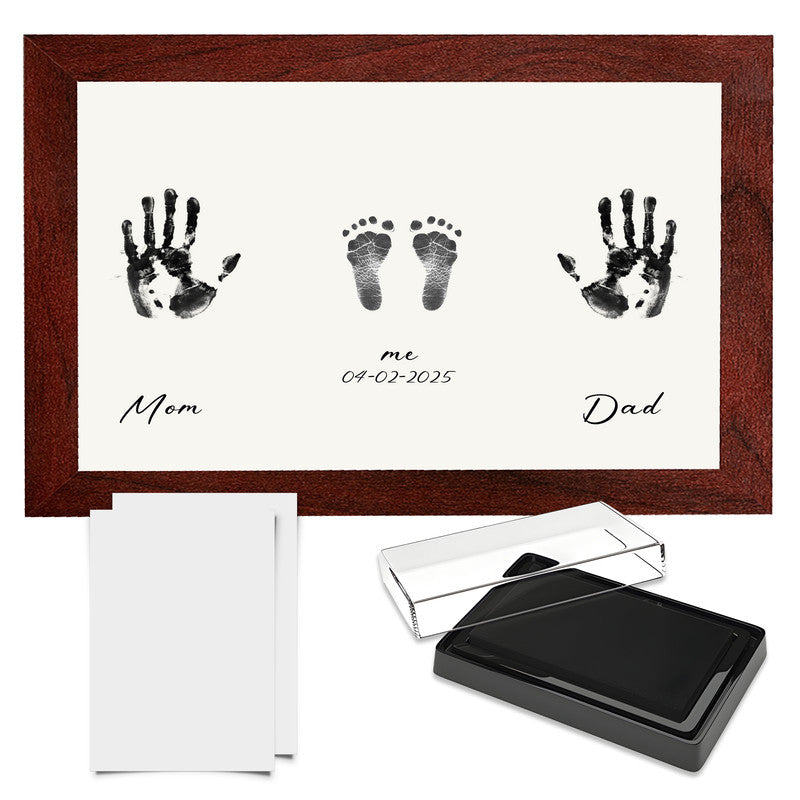 Compact Baby Photo Frame for Wall Skin Protective Inkpad for Home (Mahogany Color-A3-42.1*29.8Cm)