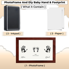 Compact Baby Photo Frame for Wall Skin Protective Inkpad for Home (Mahogany Color-A3-42.1*29.8Cm)