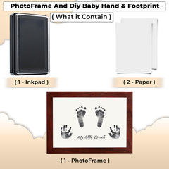 Compact Baby Photo Frame for Wall Skin Protective Inkpad for Home (Mahogany Color-A4-21*29.7Cm)