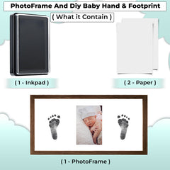 Compact Baby Photo Frame for Wall Skin Protective Inkpad for Home (Gray 3 Slot-6 Inch-10*15Cm)