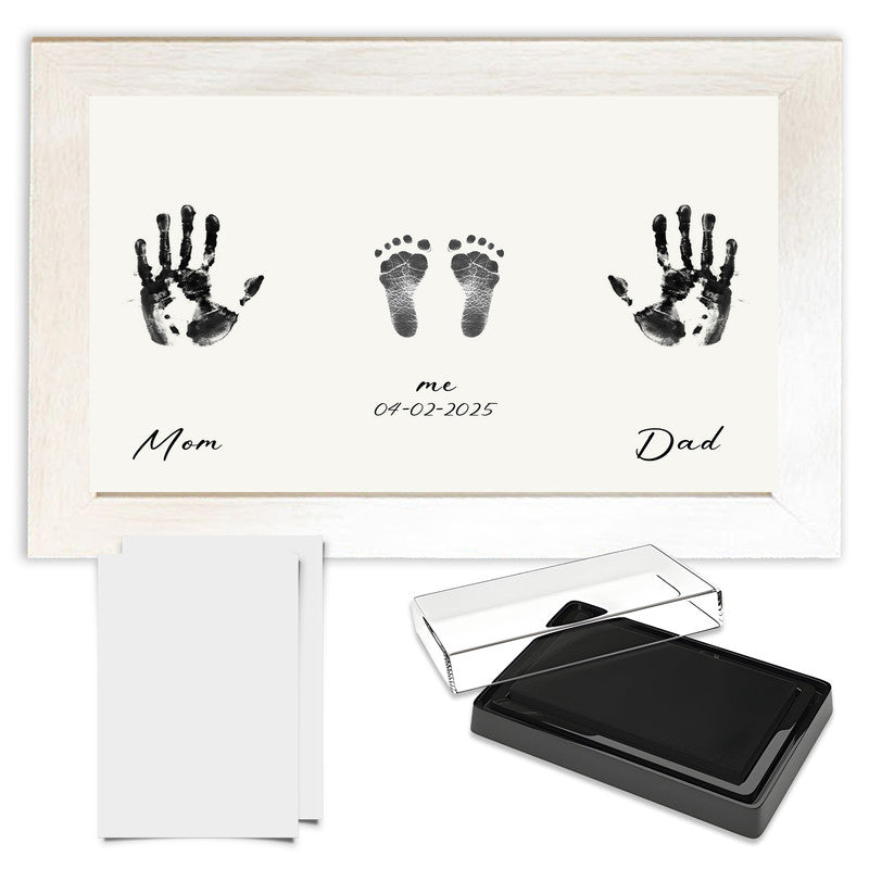 Compact Baby Photo Frame for Wall Skin Protective Inkpad for Home (White Texture-A3s-42.1*29.8Cm)