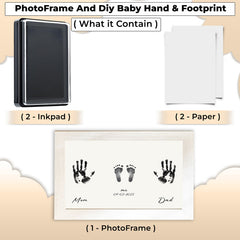 Compact Baby Photo Frame for Wall Skin Protective Inkpad for Home (White Texture-A3s-42.1*29.8Cm)