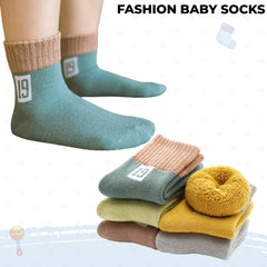 Baby Socks Soft and Anti-Slip Infant Socks (0-1 Years) (Size 14-16) (Pack of 5)