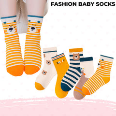 Baby Socks Soft and Anti-Slip Infant Socks (Striped Bear)
