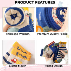 Baby Socks Soft and Anti-Slip Infant Socks (Engineering Vehicles)