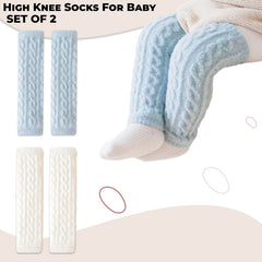 Baby Knee High Socks for Baby Soft Cotton Non-Slip and Stylish Designs (Set of 2)