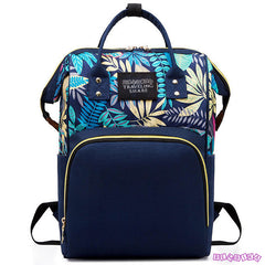 Mother Backpack for Baby Feeding and Nursing (Leaf Blue)