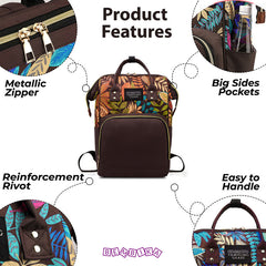 Mother Backpack for Baby Feeding and Nursing (Leaf Brown)