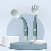 Baby Spoon and fork Set for Baby Feeding (Blue)
