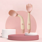 Baby Spoon and fork Set for Baby Feeding (Pink)
