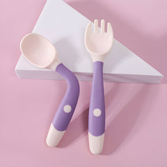 Baby Spoon and fork Set for Baby Feeding (Purple)