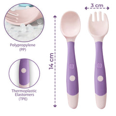 Baby Spoon and fork Set for Baby Feeding (Purple)