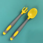 Baby Spoon and fork Set for Baby Feeding (Yellow)