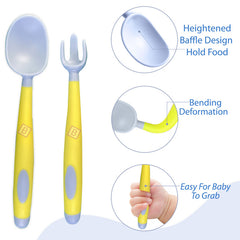 Baby Spoon and fork Set for Baby Feeding (Blue)