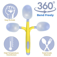 Baby Spoon and fork Set for Baby Feeding (Blue)