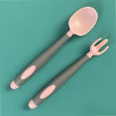 Baby Spoon and fork Set for Baby Feeding (Pink)