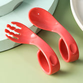Baby Spoon and fork Set for Baby Feeding (Red)