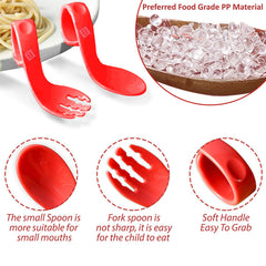 Baby Spoon and fork Set for Baby Feeding (Red)