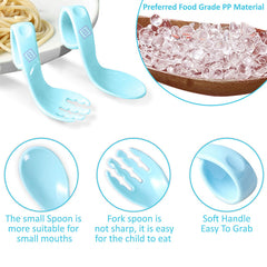 Baby Spoon and fork Set for Baby Feeding (Blue)