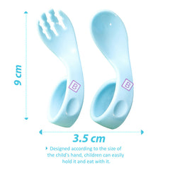 Baby Spoon and fork Set for Baby Feeding (Blue)