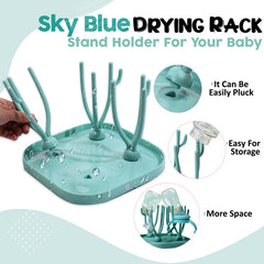Baby Bottle Drying Rack Storage for Baby Feeding Essential (Sky Blue)