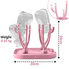 Baby Bottle Drying Rack Storage for Baby Feeding Essential (Pink)