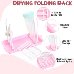 Baby Bottle Drying Rack Storage for Baby Feeding Essential (Pastel Pink)