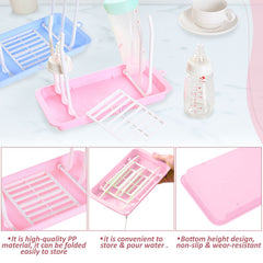 Baby Bottle Drying Rack Storage for Baby Feeding Essential (Pastel Pink)