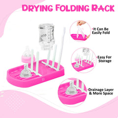 Baby Bottle Drying Rack Storage for Baby Feeding Essential (Pink)