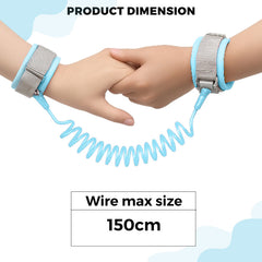 Bembika Anti-Lost Wrist Chain for Kids – Child Safety Leash with Upgraded Locks, 360° Rotating Connectors, Adjustable Wrist Band for Outdoor, Shopping & Travel-(Blue)