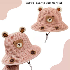 BEMBIKA Baby Cotton Cap with Safety and Comfort Baby Turban-(Paw Print – Pink)