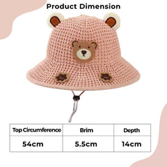 BEMBIKA Baby Cotton Cap with Safety and Comfort Baby Turban-(Paw Print – Pink)