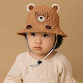 BEMBIKA Baby Cotton Cap with Safety and Comfort Baby Turban-(Paw Print – Khaki)