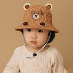 BEMBIKA Baby Cotton Cap with Safety and Comfort Baby Turban-(Paw Print – Khaki)