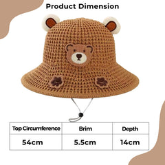 BEMBIKA Baby Cotton Cap with Safety and Comfort Baby Turban-(Paw Print – Khaki)