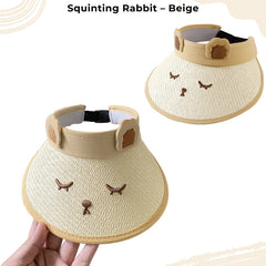 BEMBIKA Baby Cotton Cap with Safety and Comfort Baby Turban-(Squinting Rabbit – Beige)