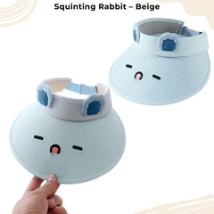 BEMBIKA Baby Cotton Cap with Safety and Comfort Baby Turban-(Squinting Rabbit – Blue)
