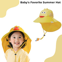 BEMBIKA Baby Cotton Cap with Safety and Comfort Baby Turban-(Cartoon Shawl – Yellow)