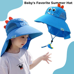 BEMBIKA Baby Cotton Cap with Safety and Comfort Baby Turban-(Cartoon Shawl – Blue)
